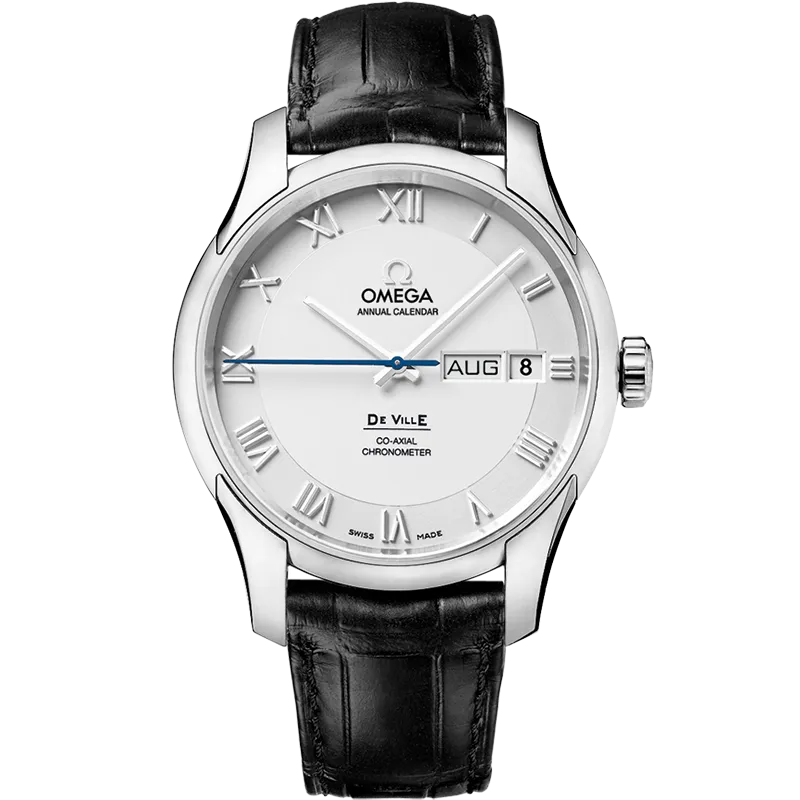 Omega De Ville De Ville 41 mm, steel on leather strap