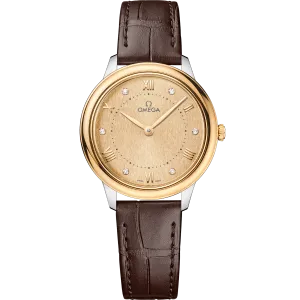 Omega De Ville Prestige 30 mm, steel - yellow gold on leather strap