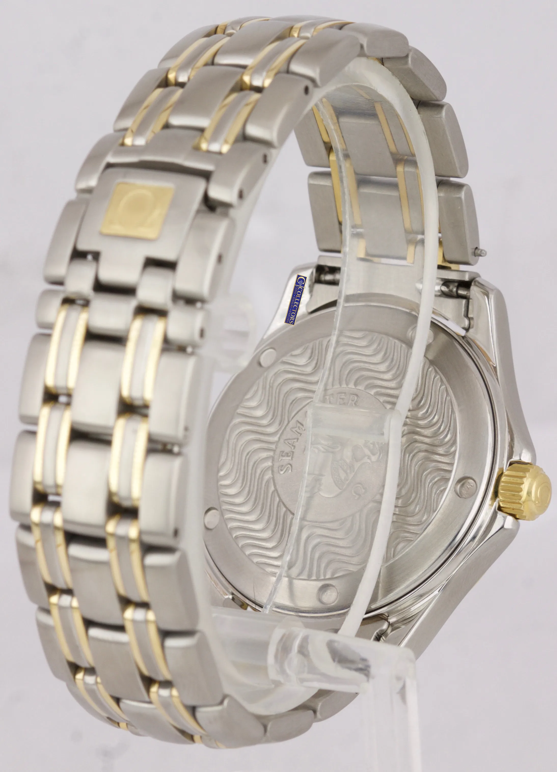Omega Seamaster 120 Midsize 36mm Two-Tone Gold Blue Steel Quartz Watch 196.1501