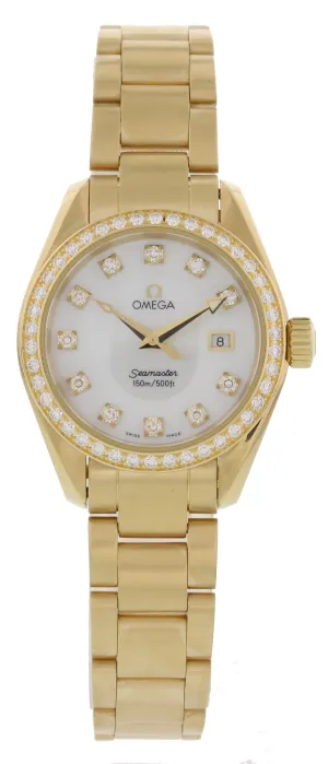 Omega Seamaster 696. 1117 18k Yellow Gold Ladies Watch