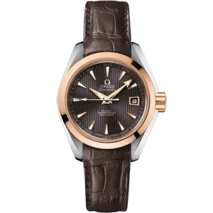 Omega Seamaster Aqua Terra 150M 30 mm, steel - red gold on leather strap