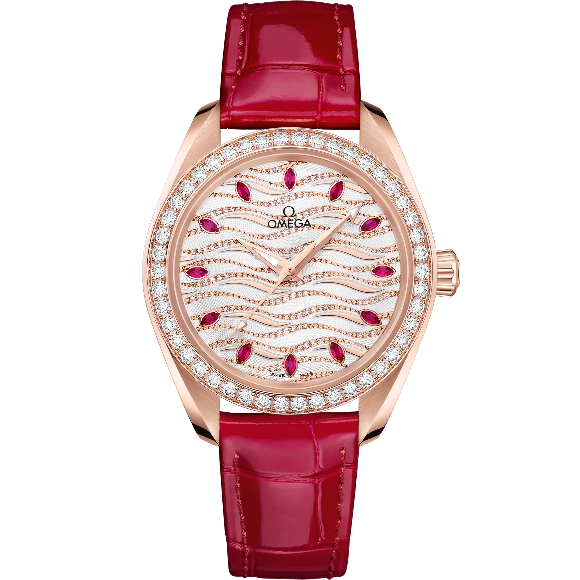 Omega Seamaster Aqua Terra 150M 34 mm, Sedna™ gold on leather strap