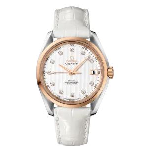 Omega Seamaster Aqua Terra 150M 38.5 mm, steel - red gold on leather strap