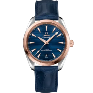 Omega Seamaster Aqua Terra 150M 38 mm, steel - Sedna™ gold on leather strap