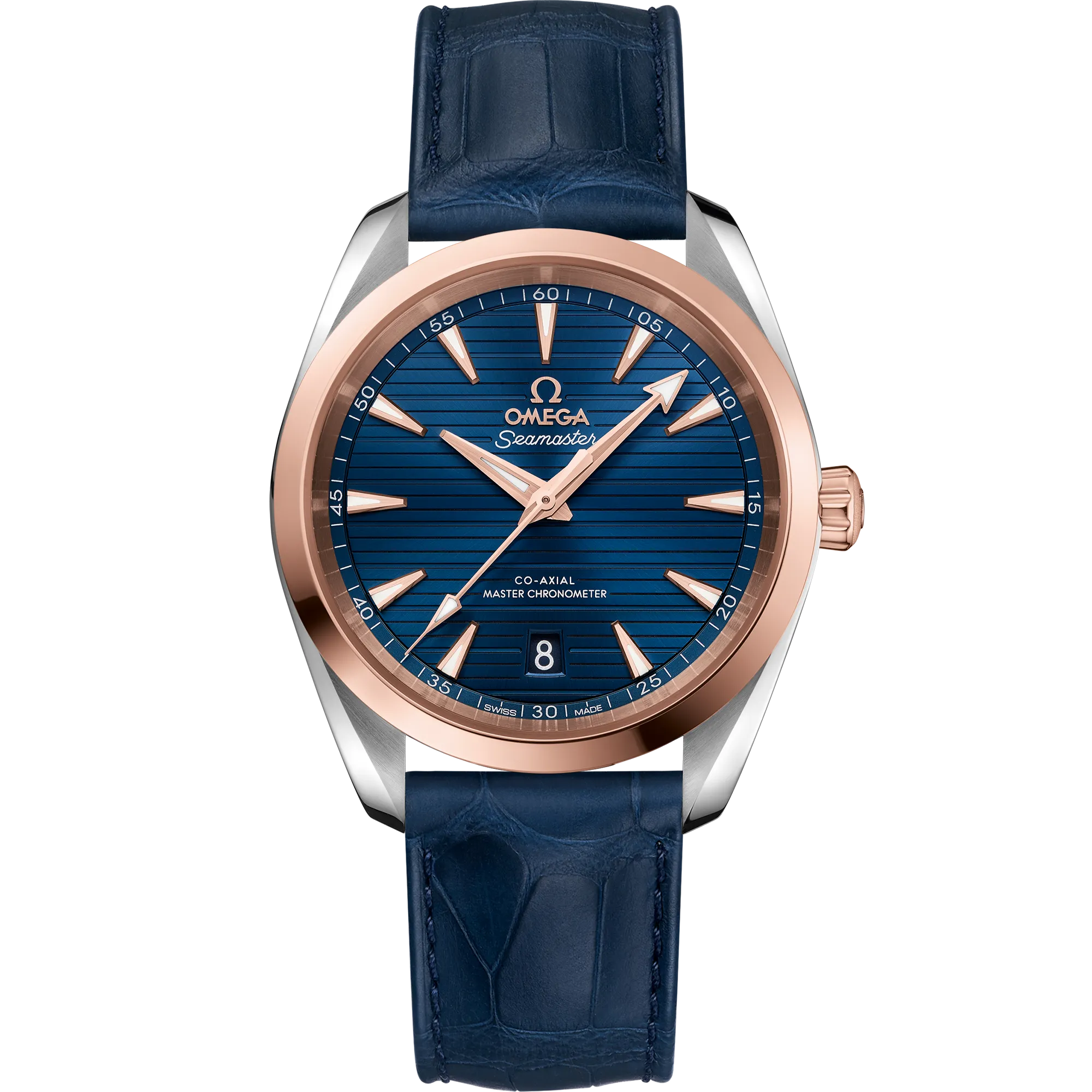 Omega Seamaster Aqua Terra 150M 38 mm, steel - Sedna™ gold on leather strap