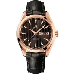 Omega Seamaster Aqua Terra 150M 43 mm, red gold on leather strap