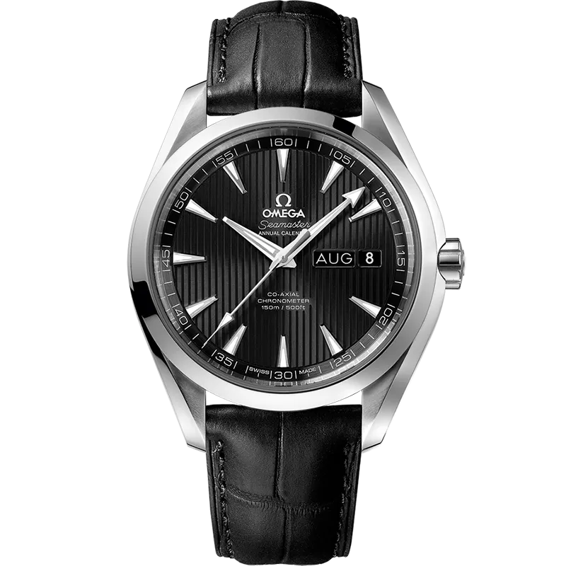 Omega Seamaster Aqua Terra 150M 43 mm, steel on leather strap