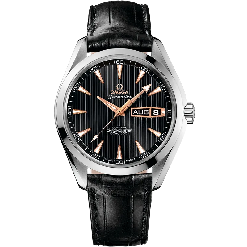 Omega Seamaster Aqua Terra 150M 43 mm, white gold on leather strap