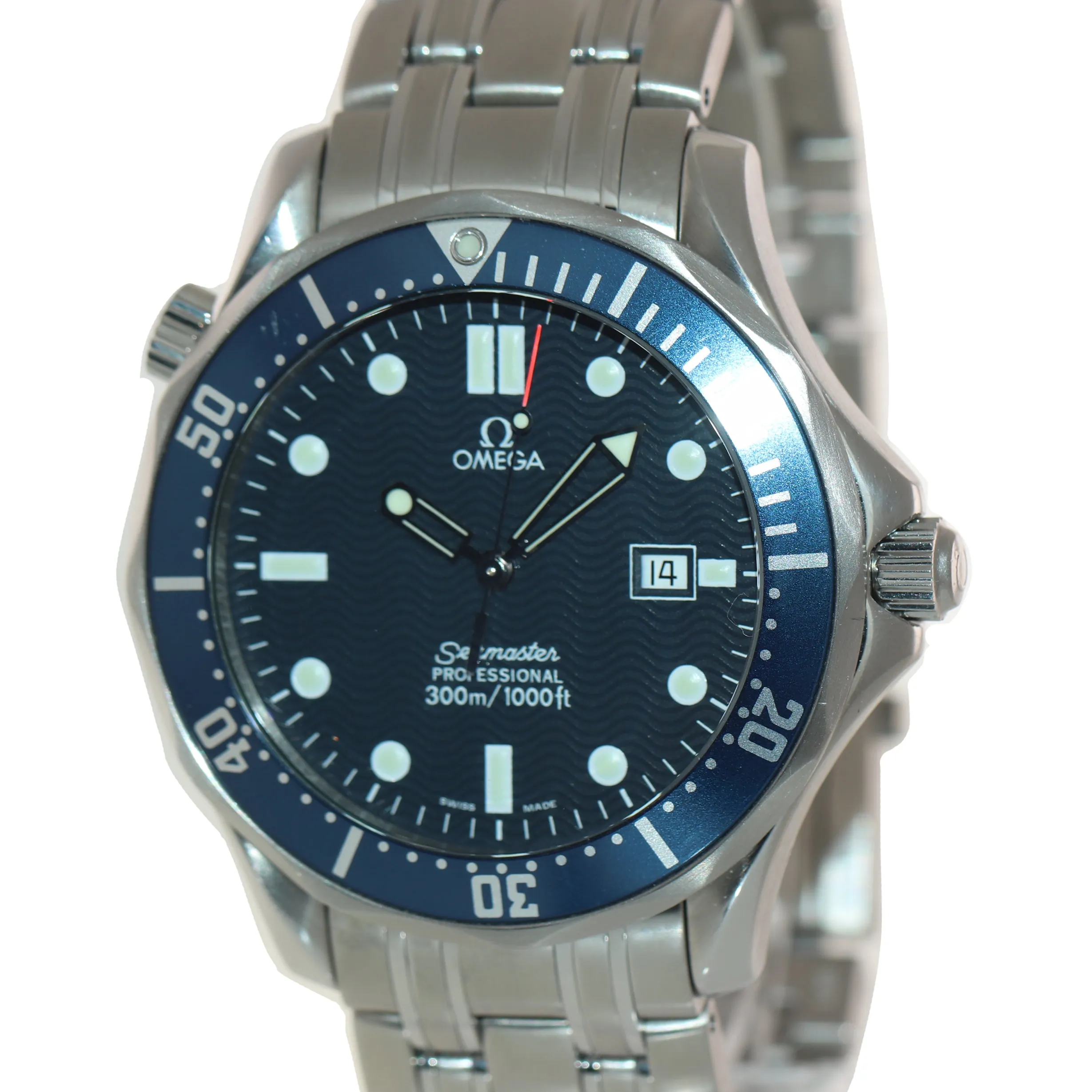 Omega Seamaster Professional 300M 2541.80 Blue Wave Quartz 41mm Date Watch