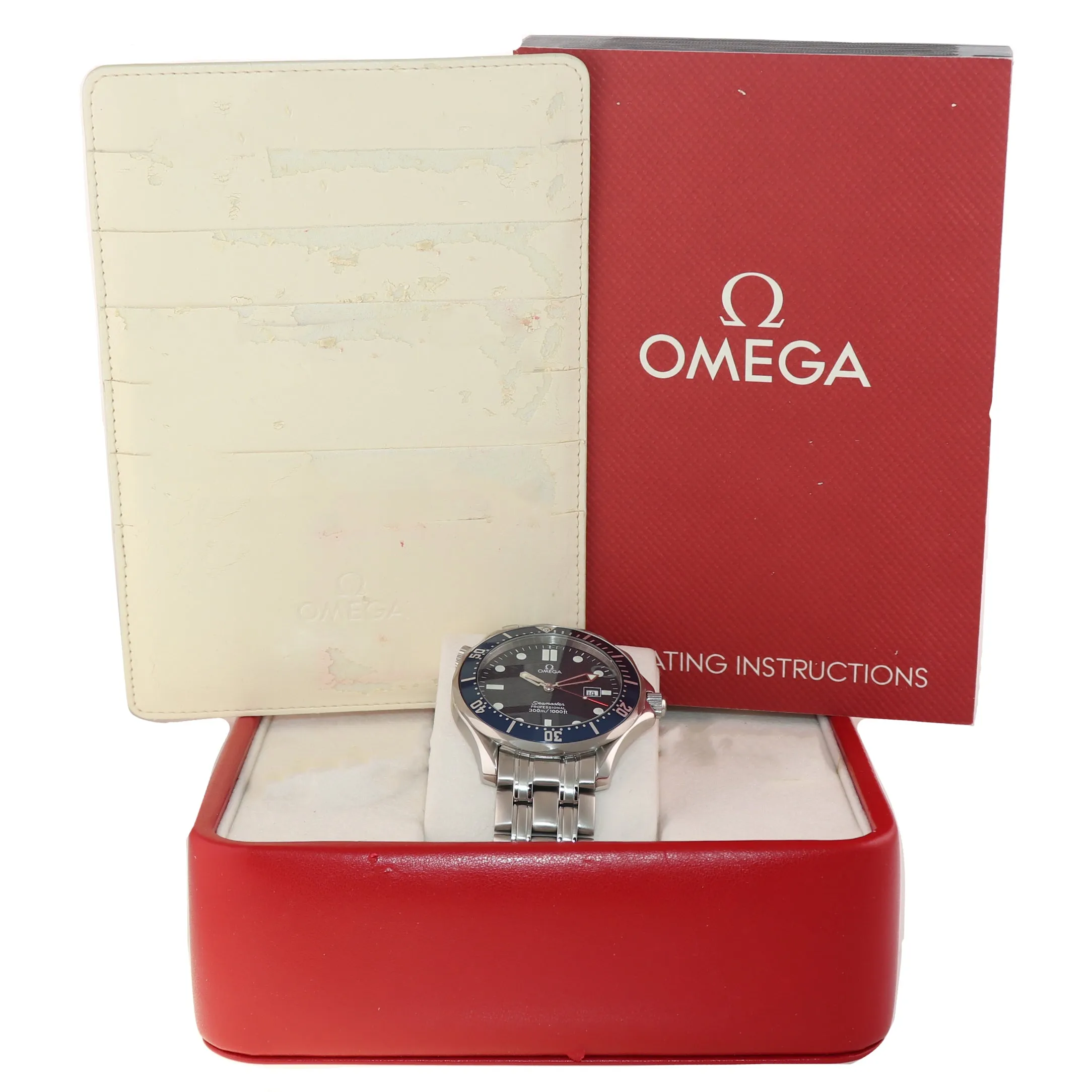 Omega Seamaster Professional 300M 2541.80 Blue Wave Quartz 41mm Date Watch