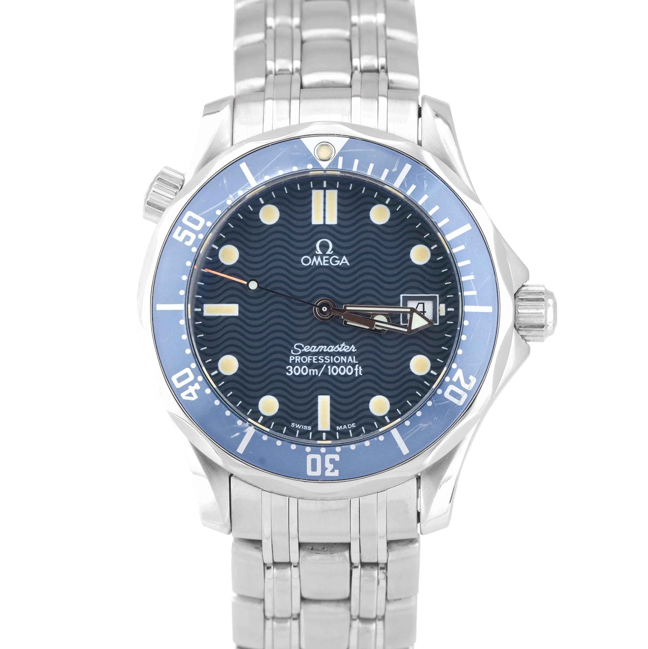 Omega Seamaster Professional 300M Blue Wave Quartz 36mm Date Dive Watch 2561.80