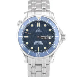 Omega Seamaster Professional 300M Blue Wave Quartz 36mm Date Dive Watch 2561.80