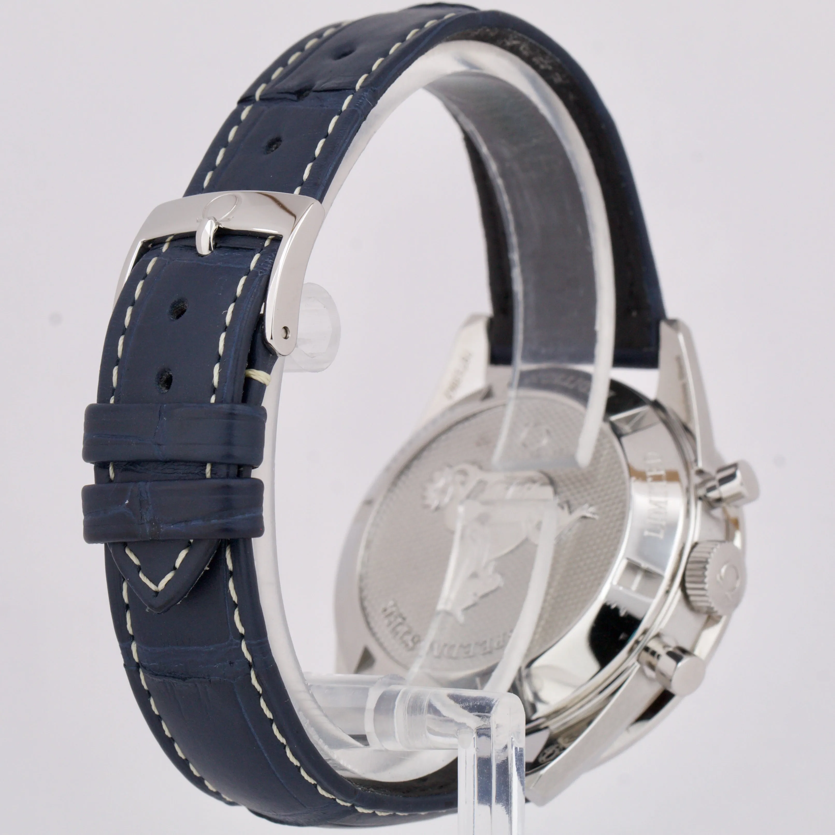 Omega Speedmaster Moonwatch 311.33.40.30.02.001 BLUE Leather PAPERS 39.7mm B P