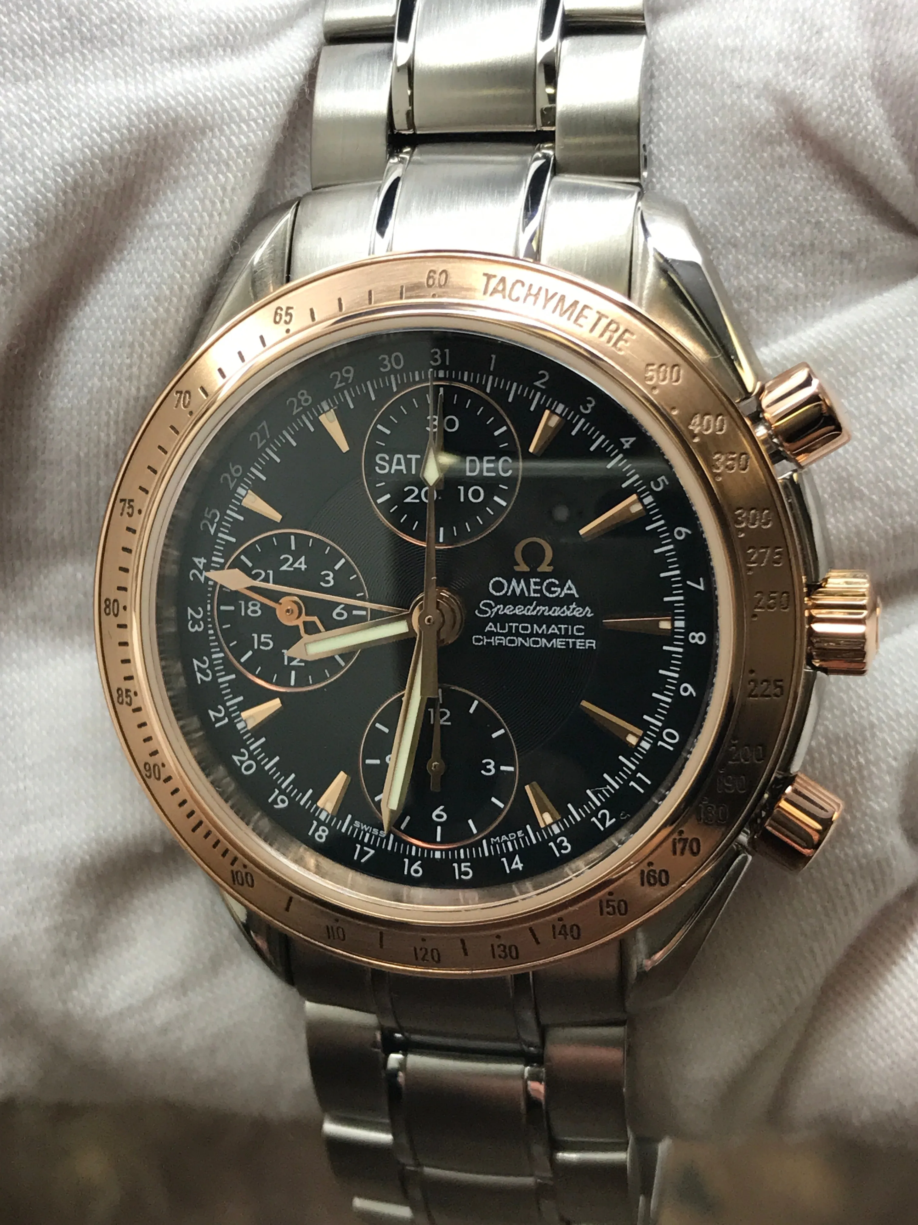 Omega Speedmaster Triple Date 323.21.40.44.01.001 Black Dial Automatic Men's Watch