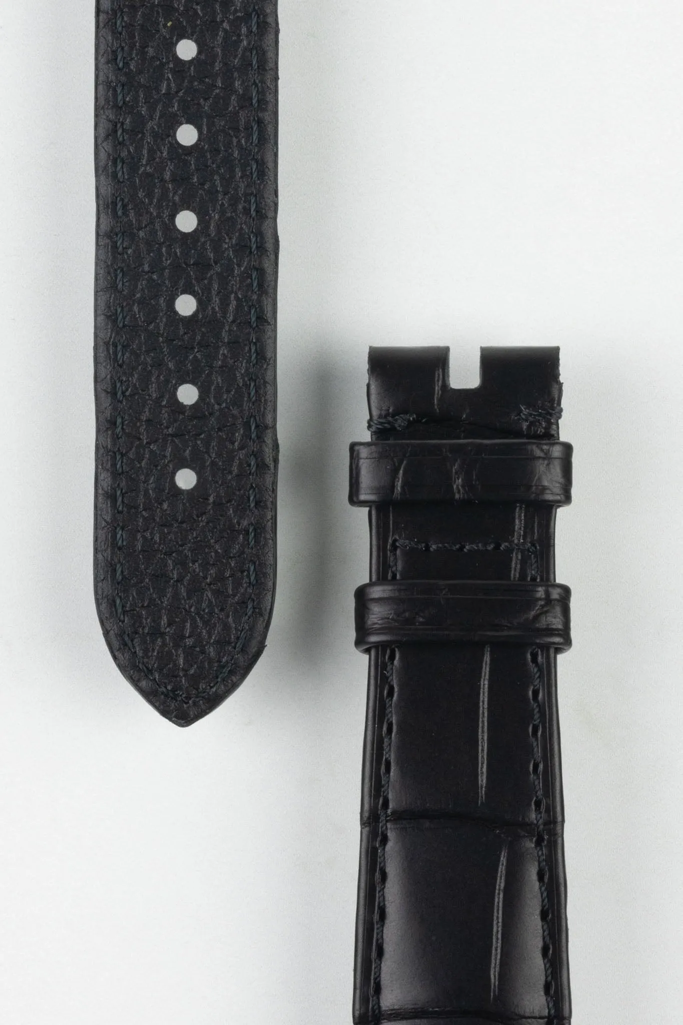 OMEGA Z016215 Genuine Alligator Low Profile 19mm Strap - BLACK