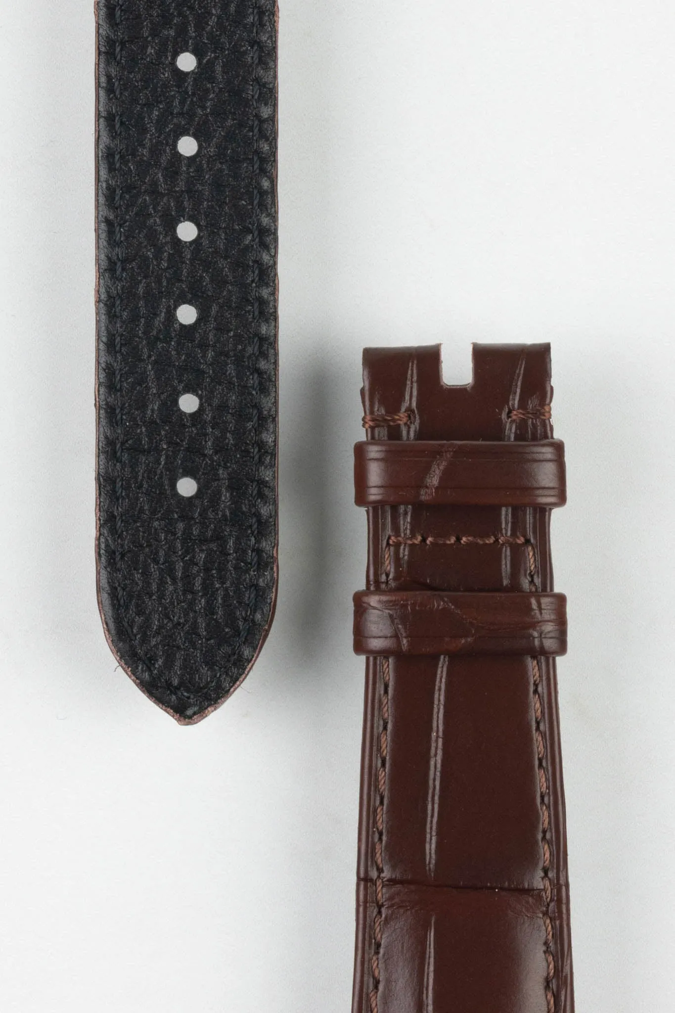 OMEGA Z016842 Genuine Alligator Low Profile 19mm Strap - BROWN