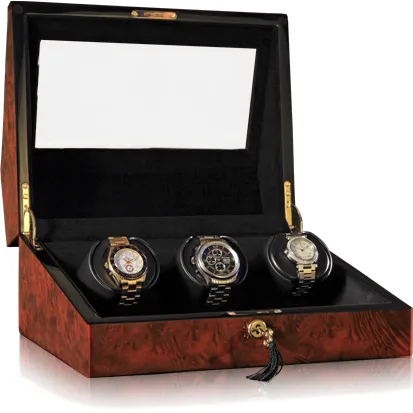 Orbita Siena 3-Unit Watch Winder in Burlwood