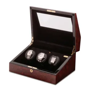 Orbita Siena 3-Unit Watch Winder in Burlwood
