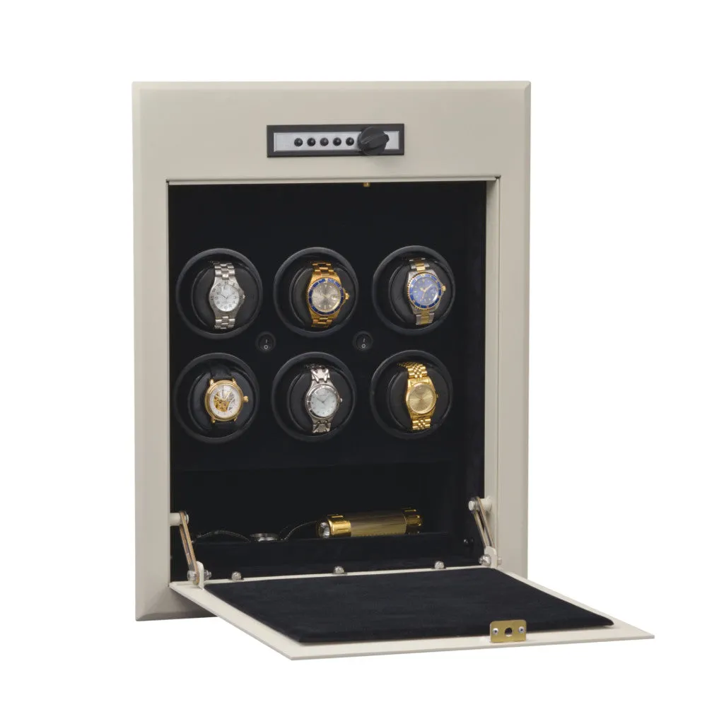 Orbita Wallsafe 6-Unit Watch Winder Vault (w/ Storage)