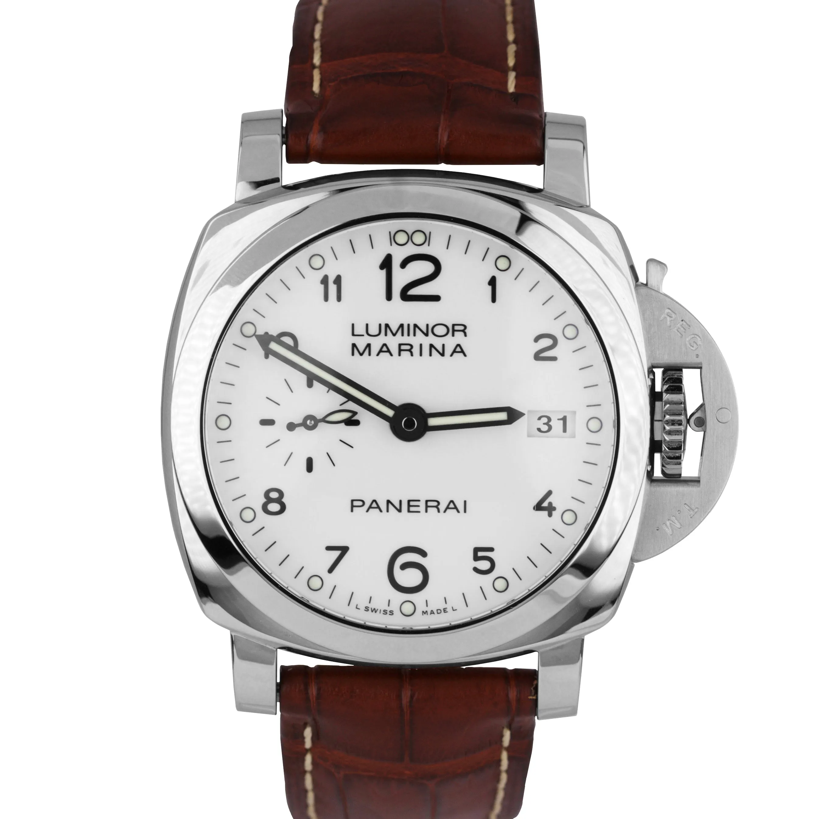 Panerai Luminor Marina Chronograph Automatic 42mm Steel Watch PAM 523 Box Paper