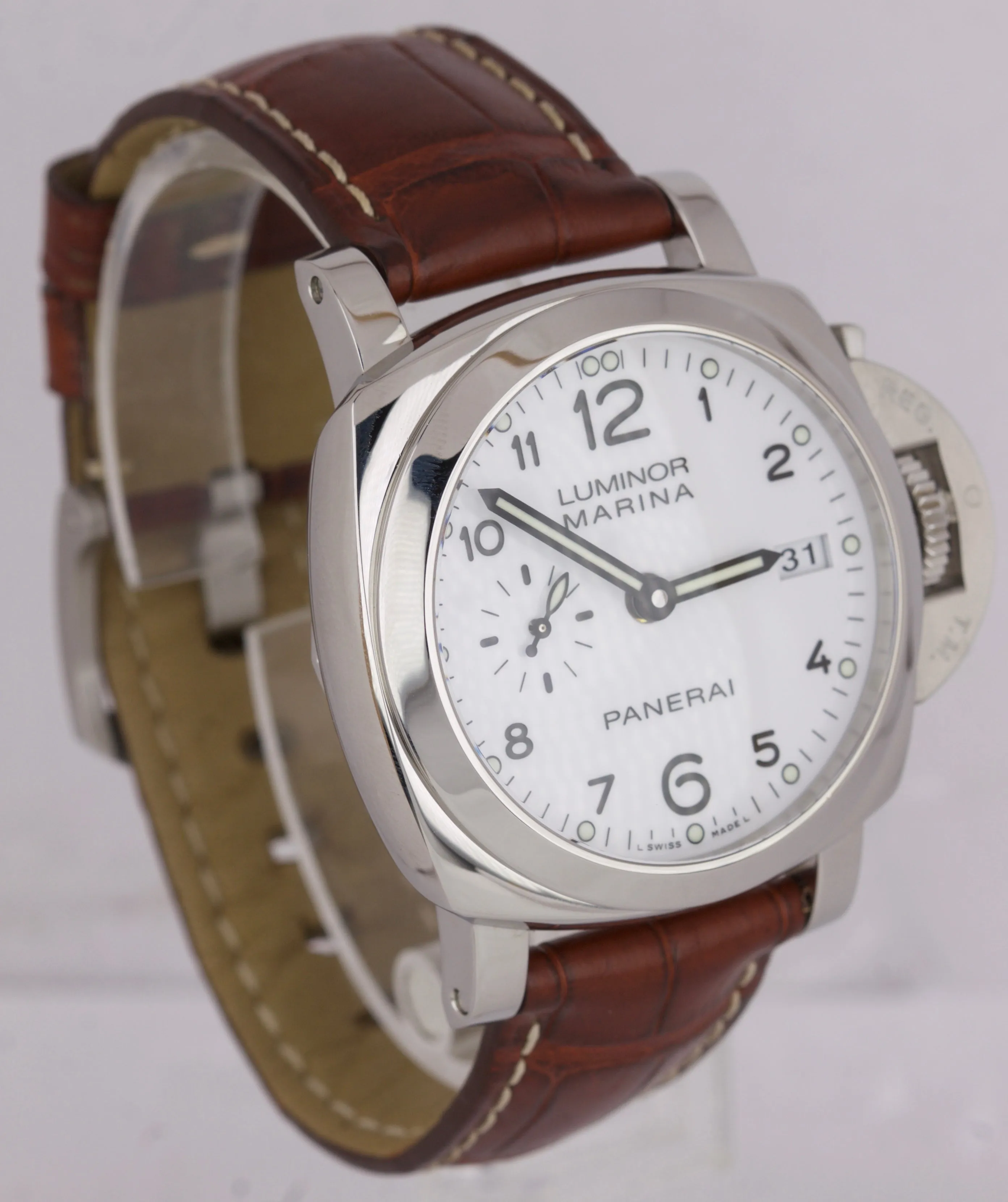 Panerai Luminor Marina Chronograph Automatic 42mm Steel Watch PAM 523 Box Paper
