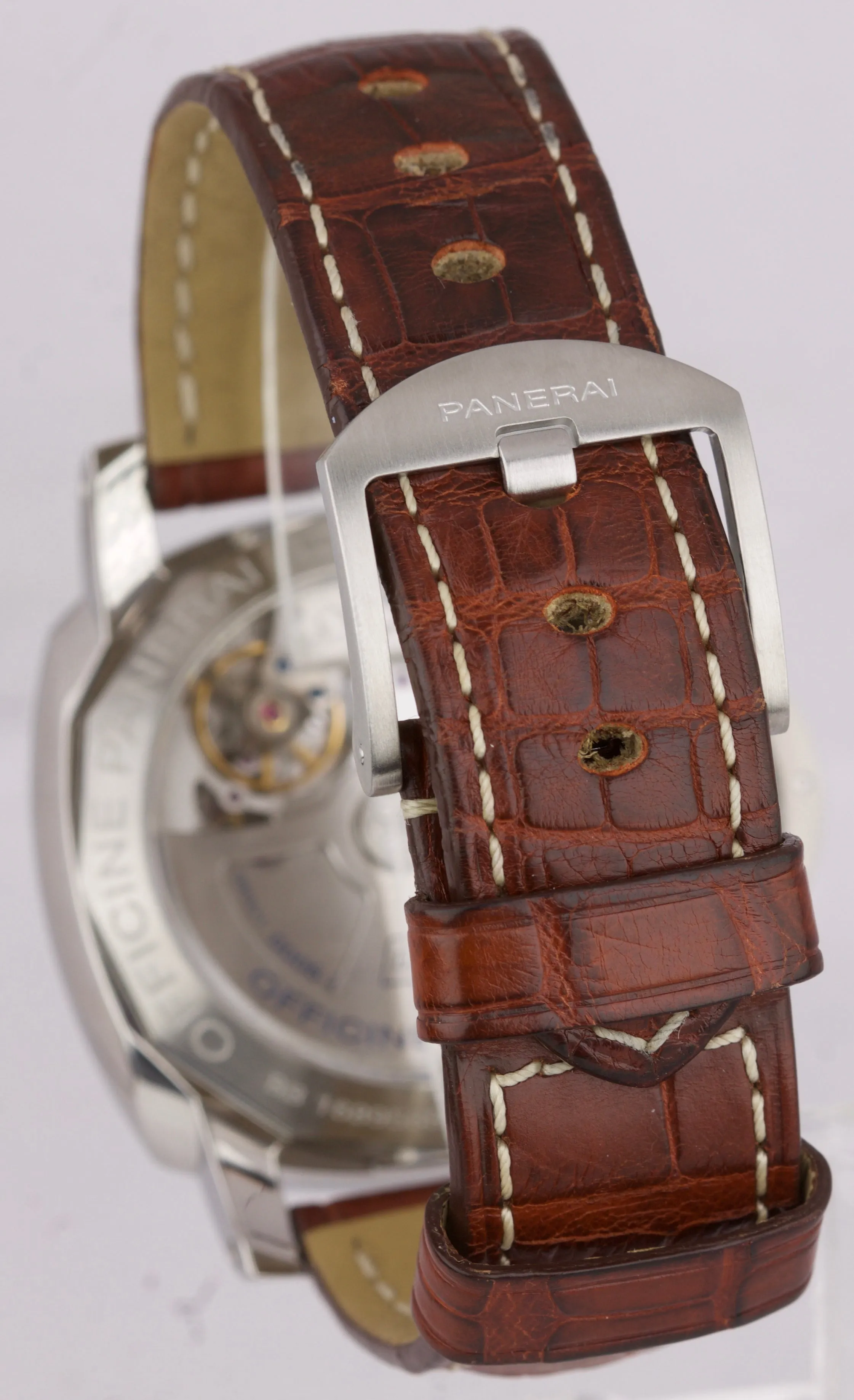 Panerai Luminor Marina Chronograph Automatic 42mm Steel Watch PAM 523 Box Paper