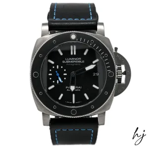 Panerai Men's Submersible Amagnetic Titanium 47mm Black Stick Dial Watch Reference #: PAM01389