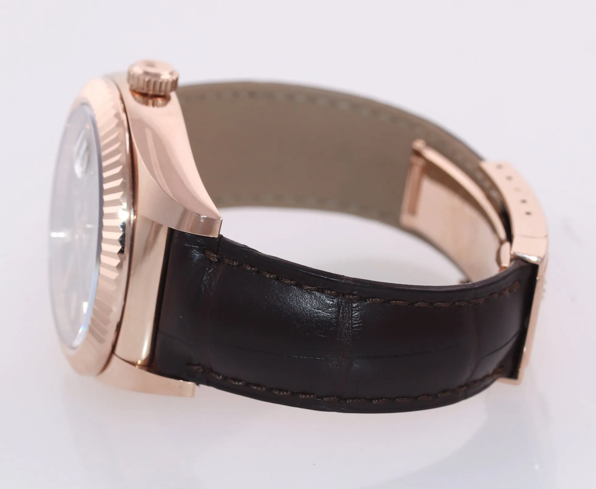 PAPERS 2019 Rolex Sky-Dweller 18K Rose Gold 326135 42mm Rhodium Leather Watch