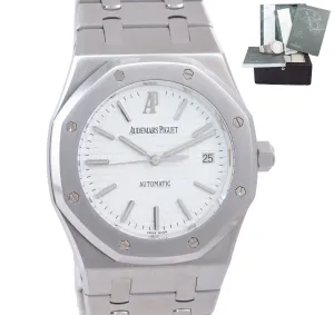 PAPERS Audemars Piguet Royal Oak Silver Stick 39mm Stainless 15300 Date Watch Bo
