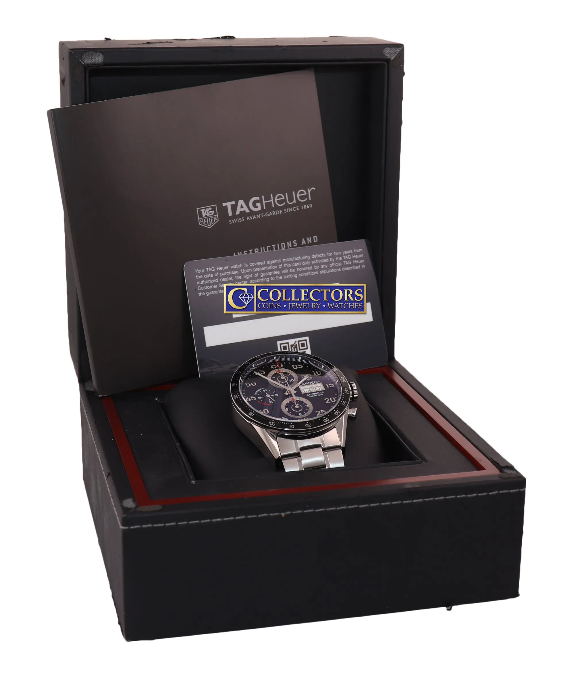 PAPERS MINT TAG Heuer Carrera Calibre 16 Chronograph Day-Date 43.5mm Steel CV2A