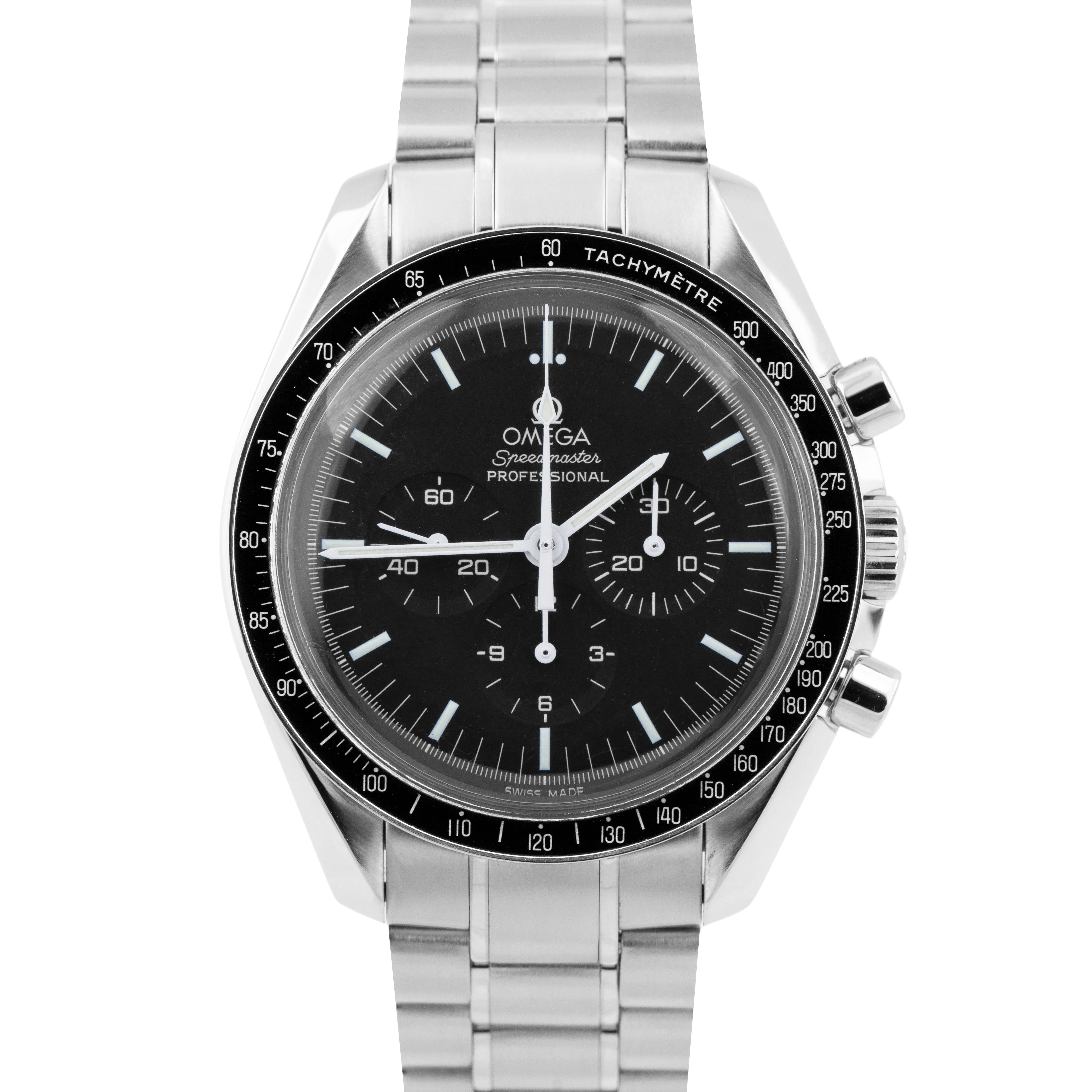 PAPERS Omega Speedmaster Moonwatch Black Chronograph 42mm Watch 3570.50.00 B P