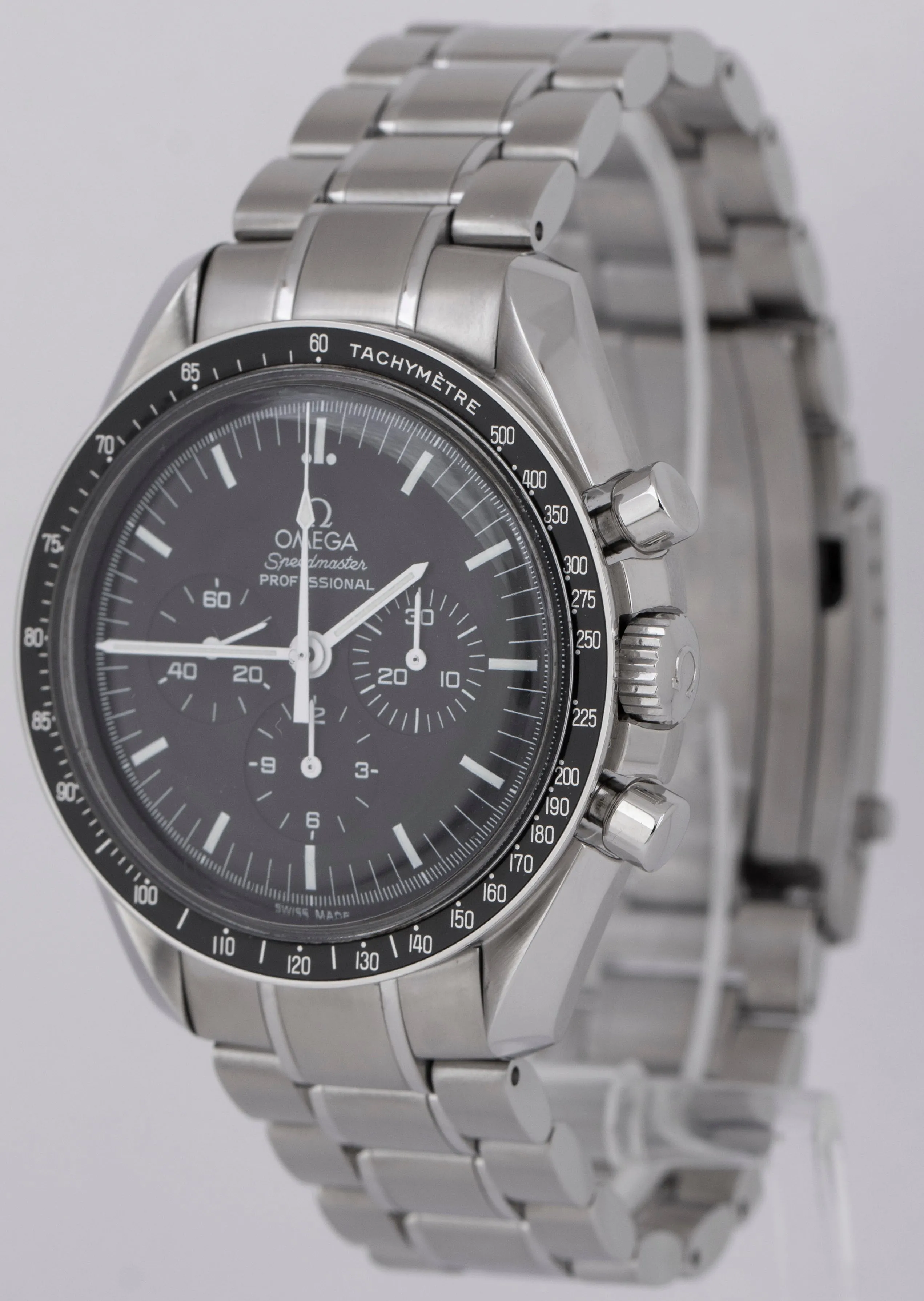 PAPERS Omega Speedmaster Moonwatch Black Chronograph 42mm Watch 3570.50.00 B P