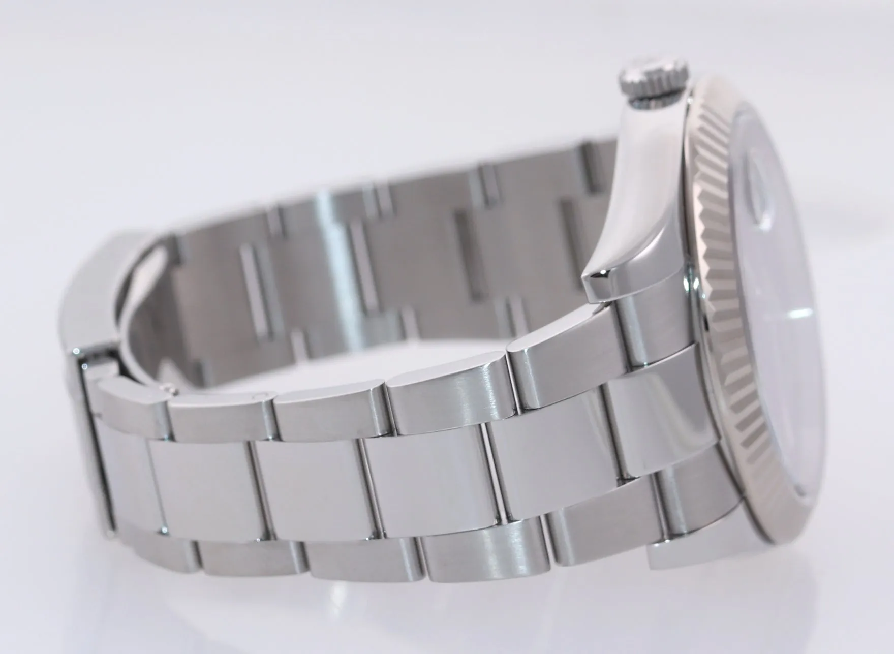 PAPERS Rolex Datejust 2 Wimbledon Grey 41mm White Gold Fluted Steel 116334 Watch