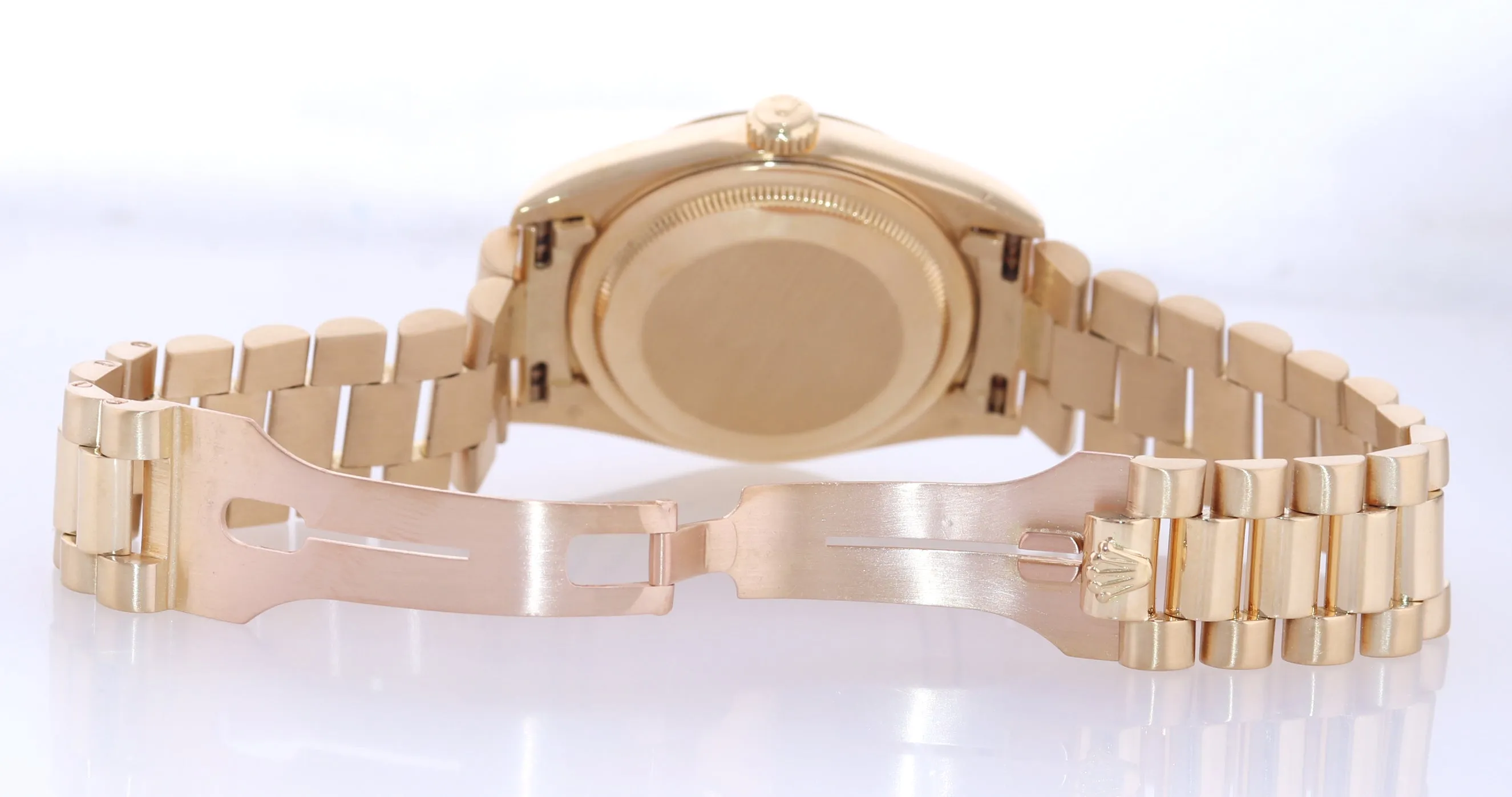 PAPERS Rolex President Black Stick Double Quick 18238 Yellow Gold Day Date Watch Box