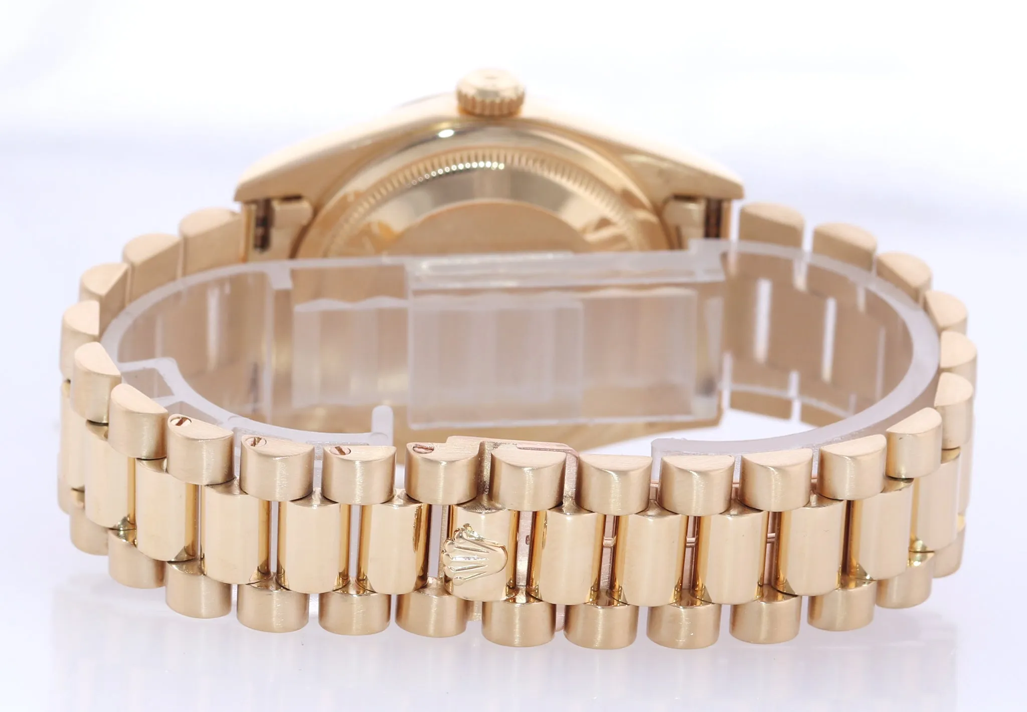 PAPERS Rolex President Black Stick Double Quick 18238 Yellow Gold Day Date Watch Box