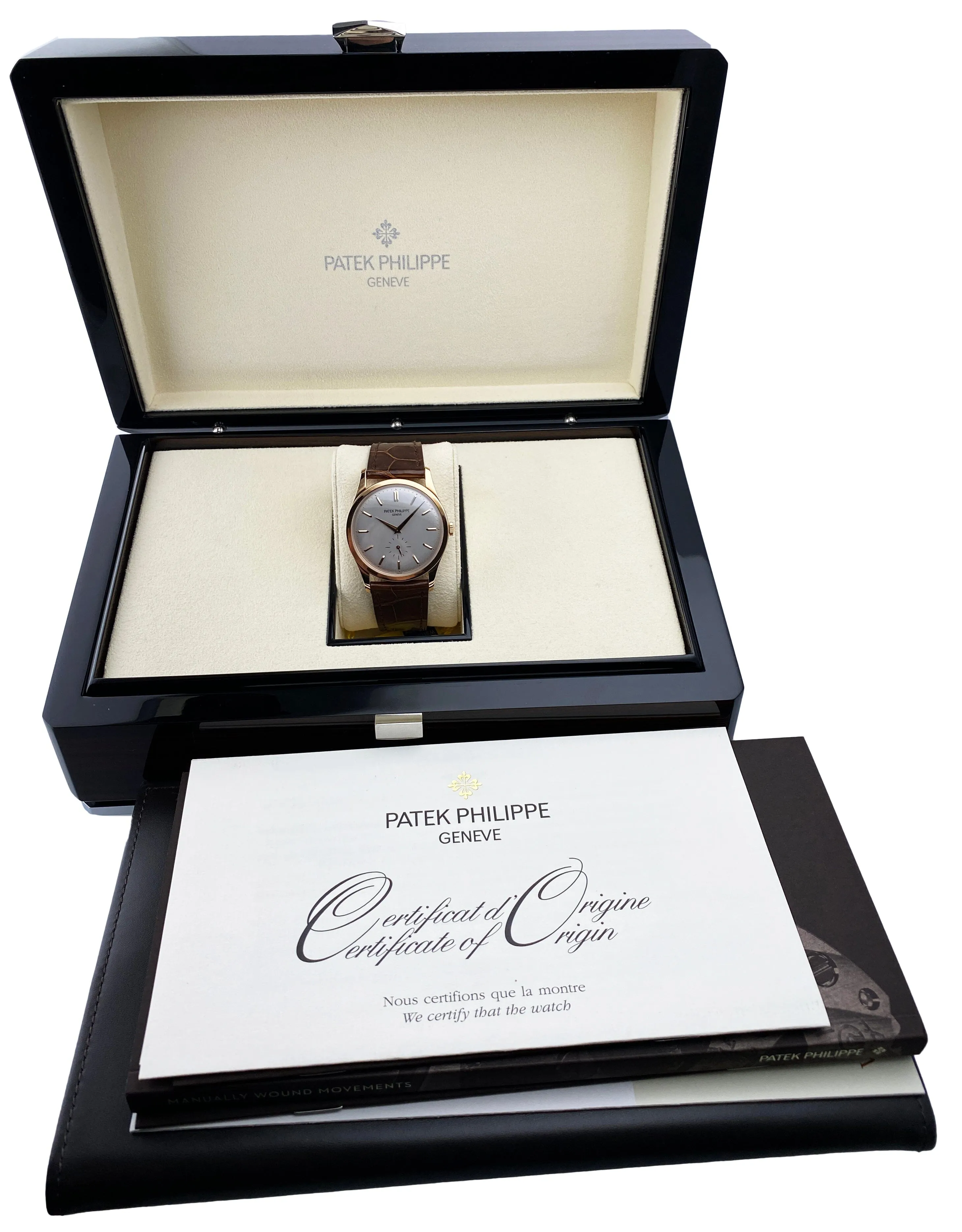 Patek Philippe Calatrava 5196R 18K Rose Gold Mens Watch Box Papers