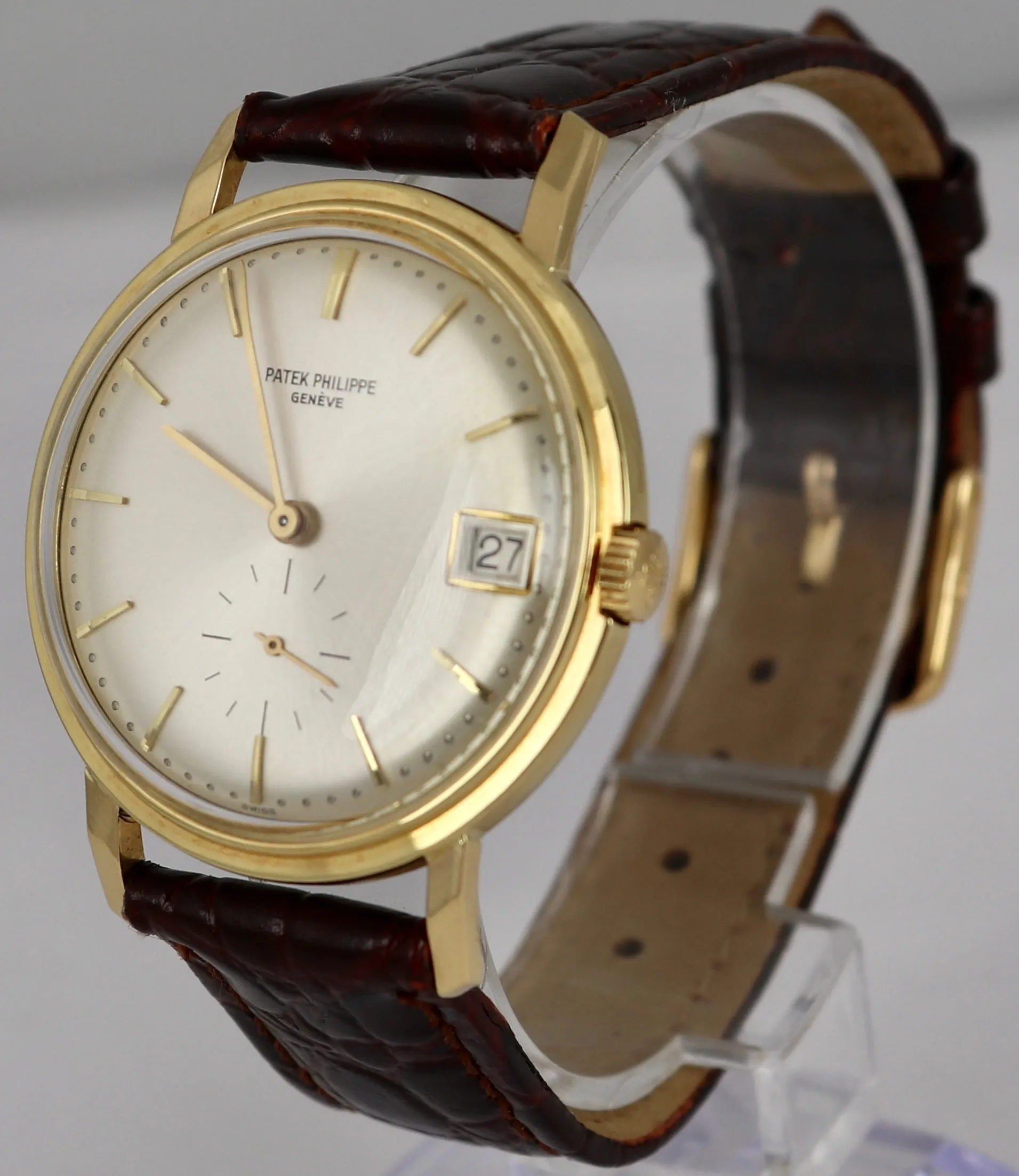 Patek Philippe Calatrava Silver 18K Yellow Gold Silver Automatic 35mm Watch 3445