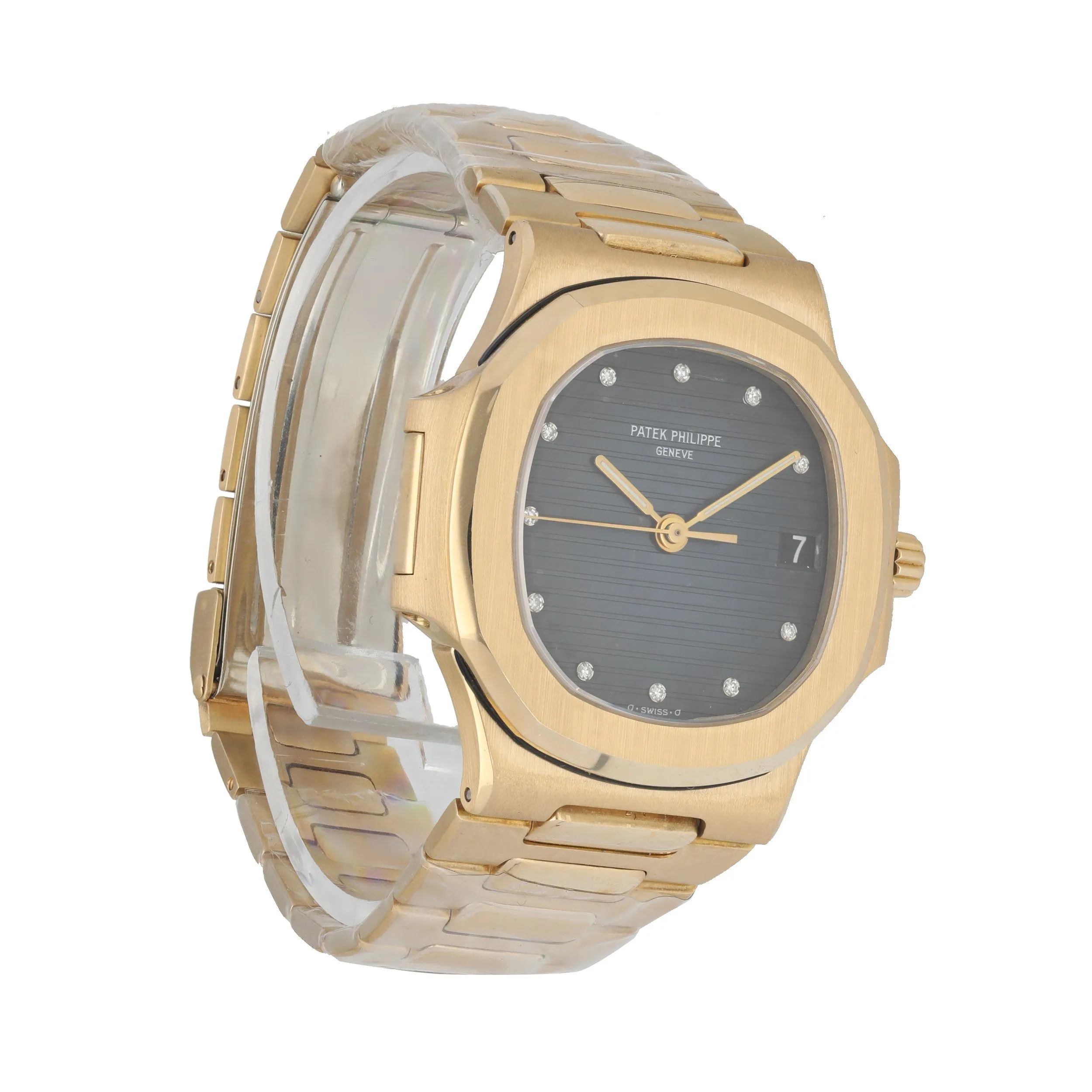 Patek Philippe Nautilus 3800/1J Automatic Blue Diamond Dial W/ Patek Archive