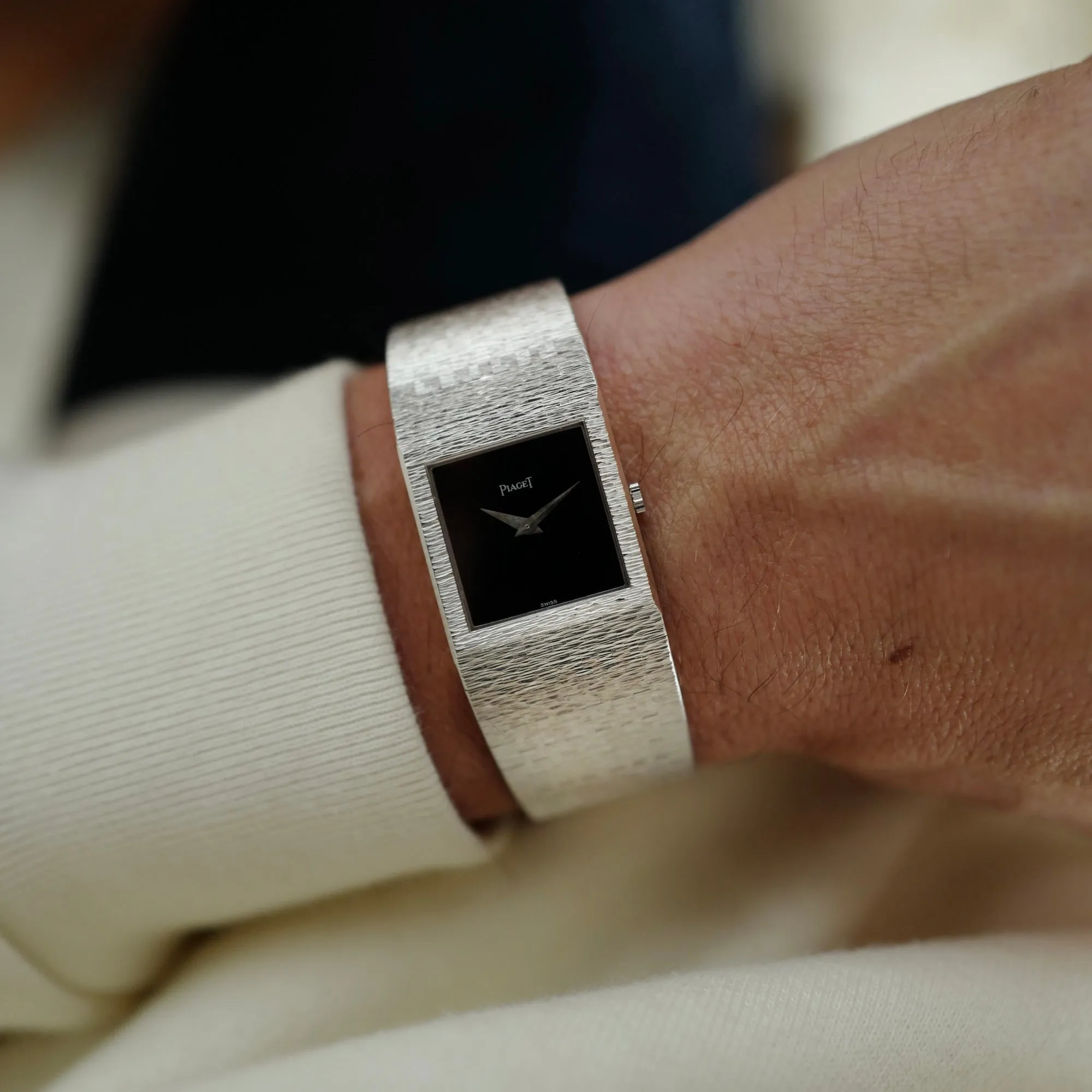 Piaget White Gold Bracelet Watch Ref. 9133 with Onyx Dial (New Arrival)