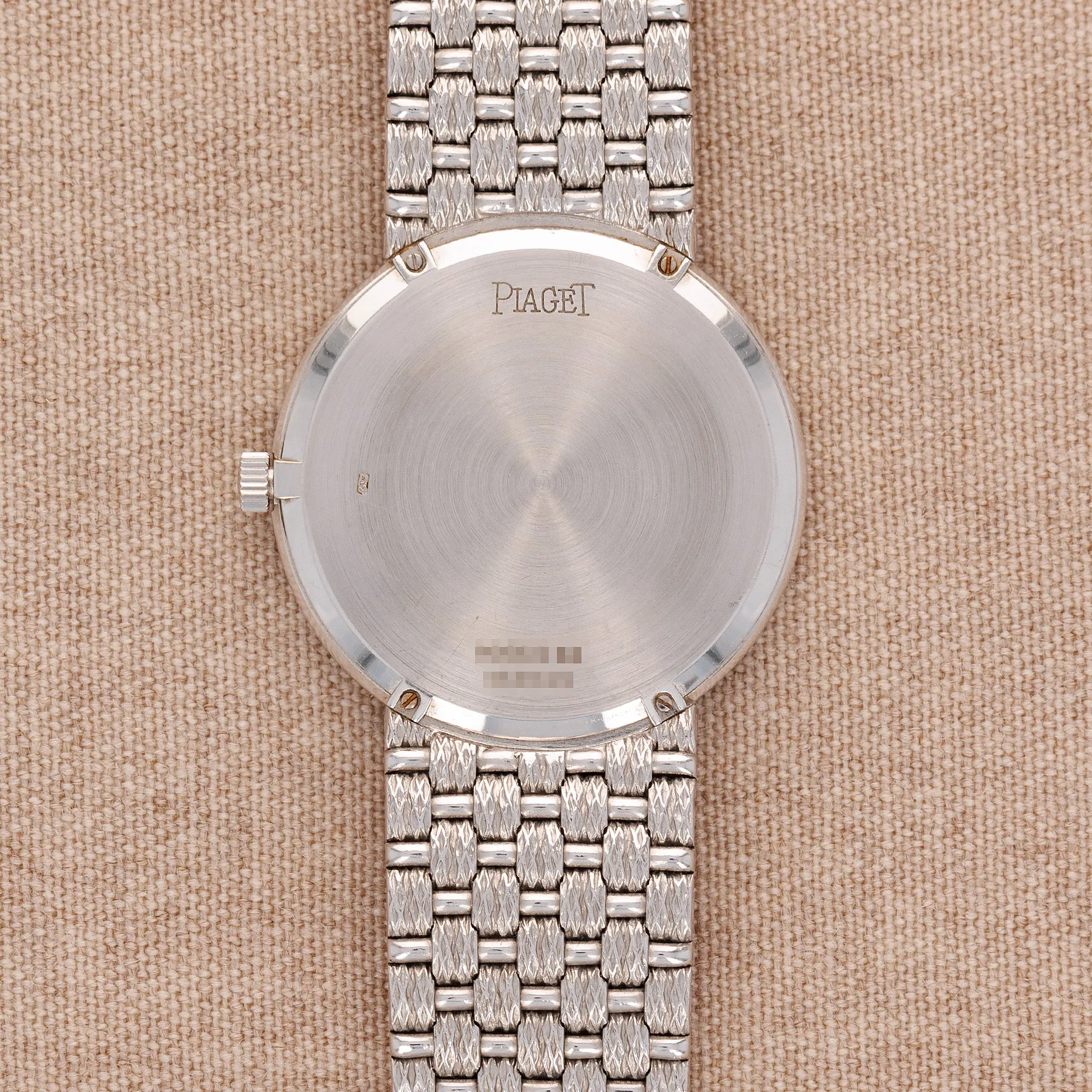 Piaget White Gold Round Watch Ref. 9066 with Opal Dial and Diamonds