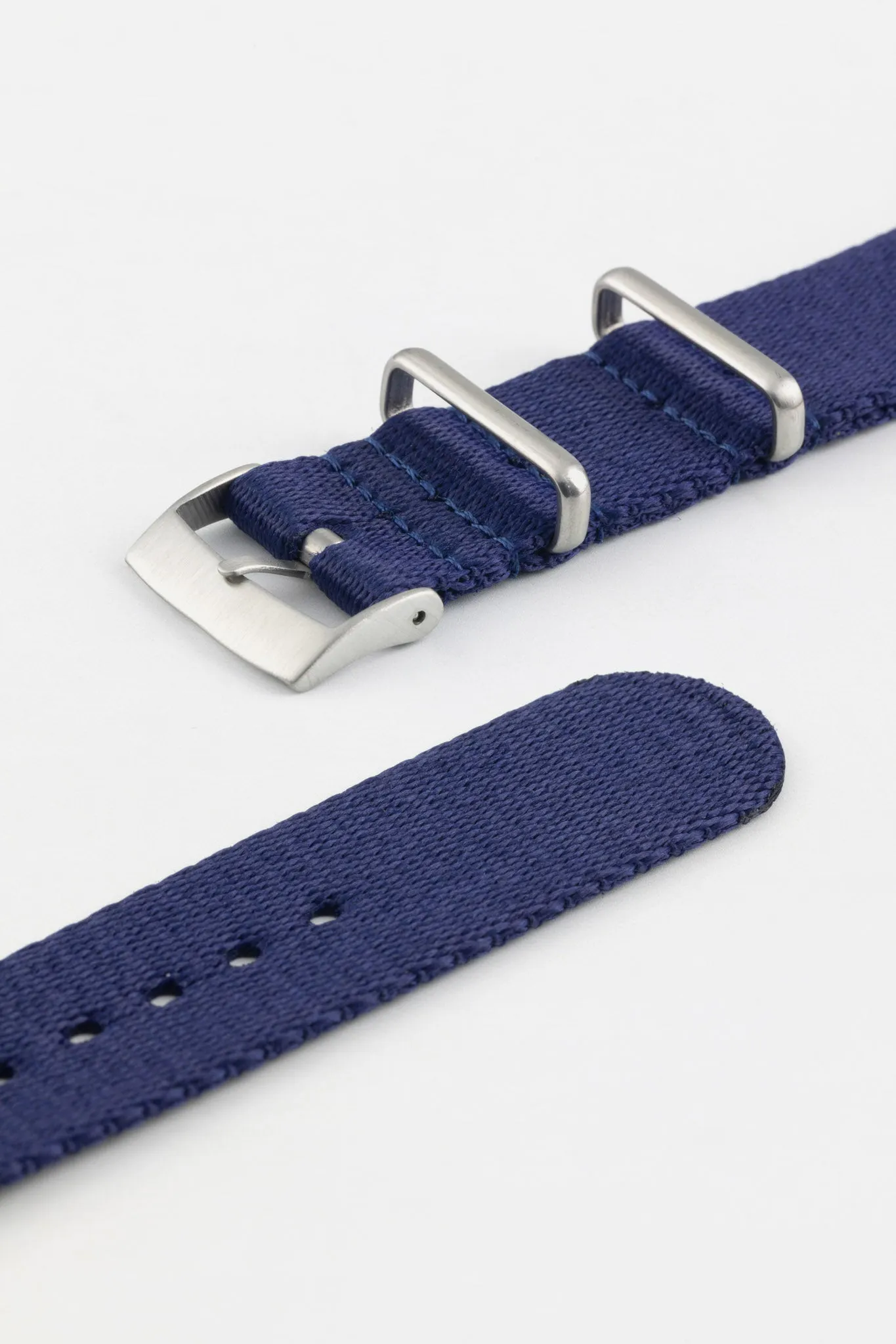Premium Nylon Watch Strap in NAVY BLUE with Brushed Hardware
