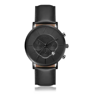 "SEOUL" MEN`S LEATHER BAND CHRONOGRAPH WATCH