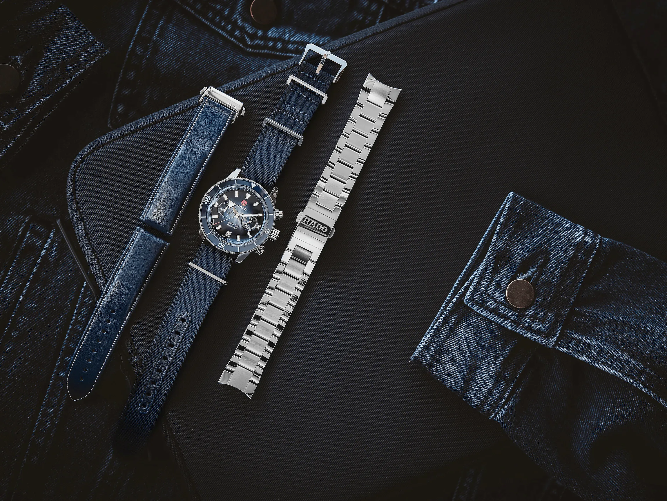 RADO Captain Cook Automatic Chronograph 43mm Blue Men's Watch R32145208
