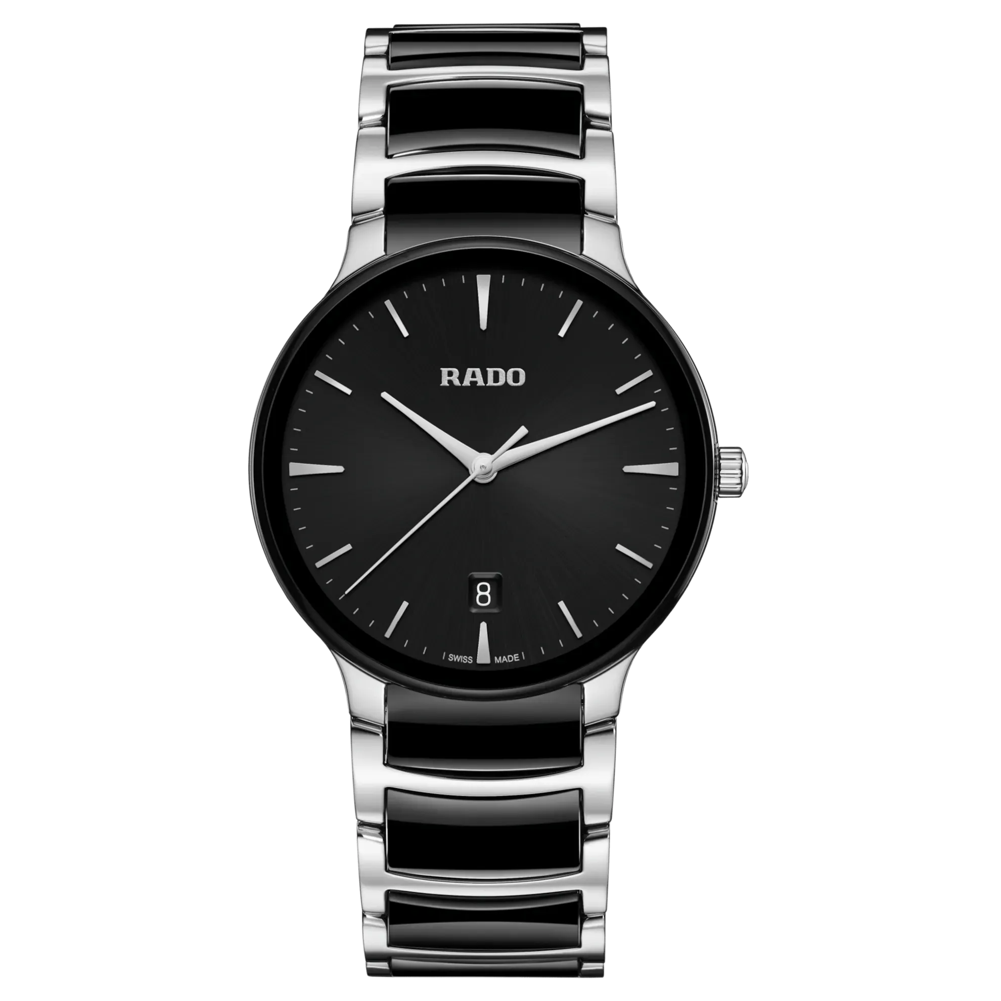 RADO Centrix 39.5mm Silver-Black Ceramic Men's Watch R30021152