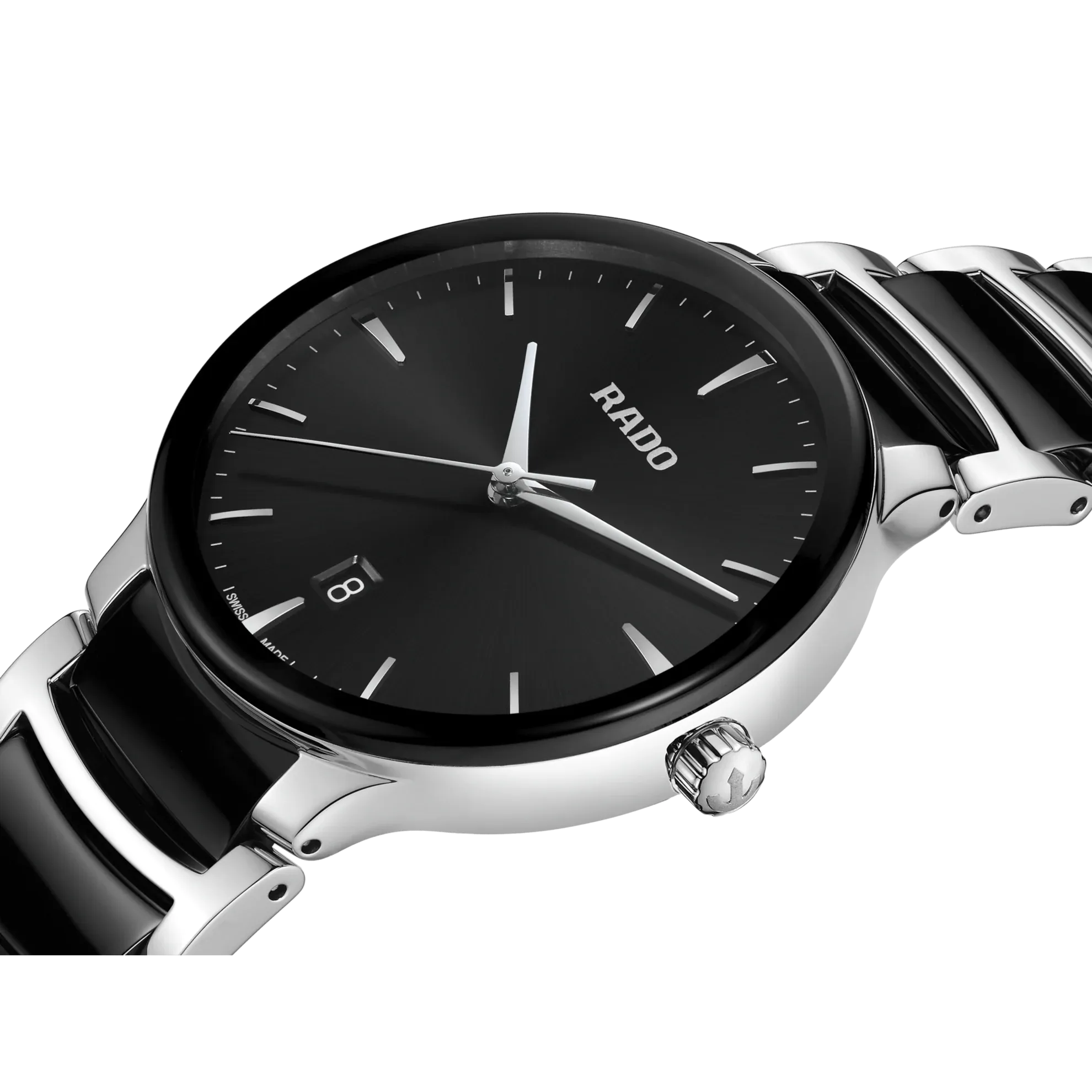 RADO Centrix 39.5mm Silver-Black Ceramic Men's Watch R30021152