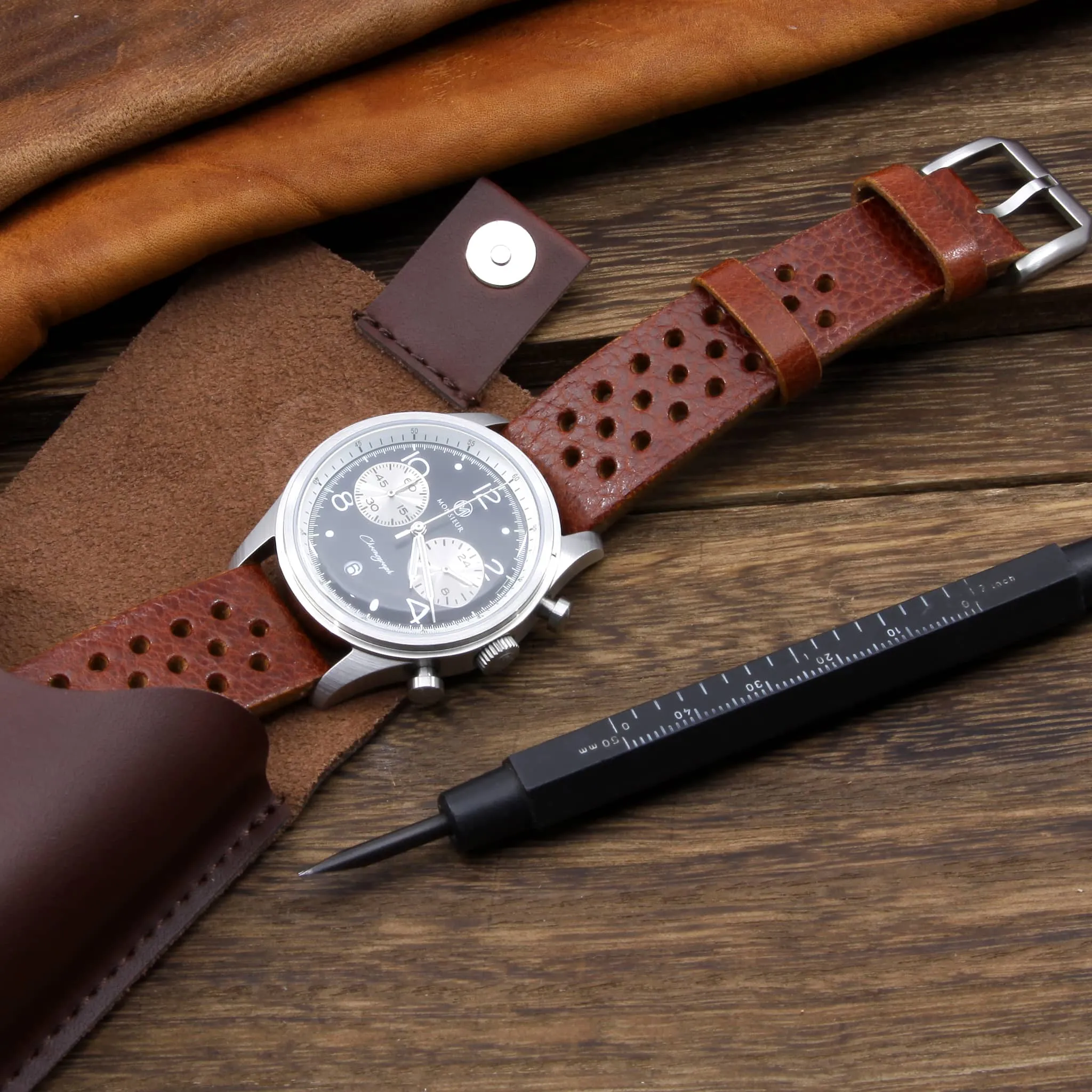Rally Leather Watch Strap, Maremma 503 | Stitch-less