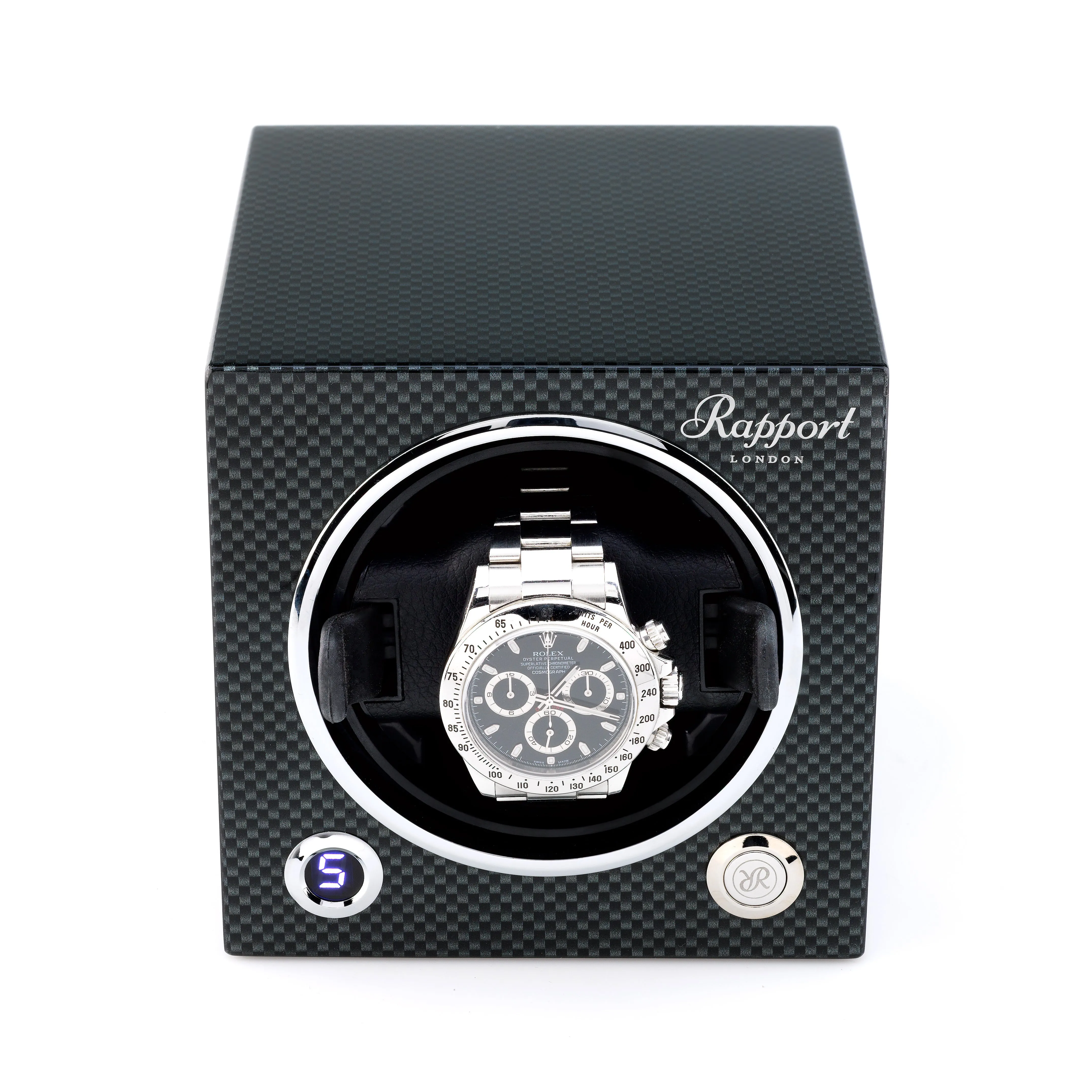Rapport Evo Cube Single Watch Winder - Carbon Fiber