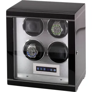 Rapport - Formula Quad Watch Winder in Ebony | W554