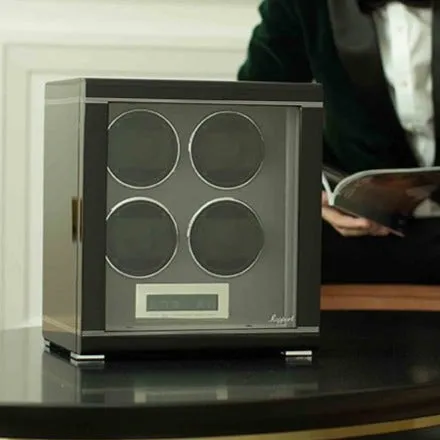 Rapport - Formula Quad Watch Winder in Ebony | W554