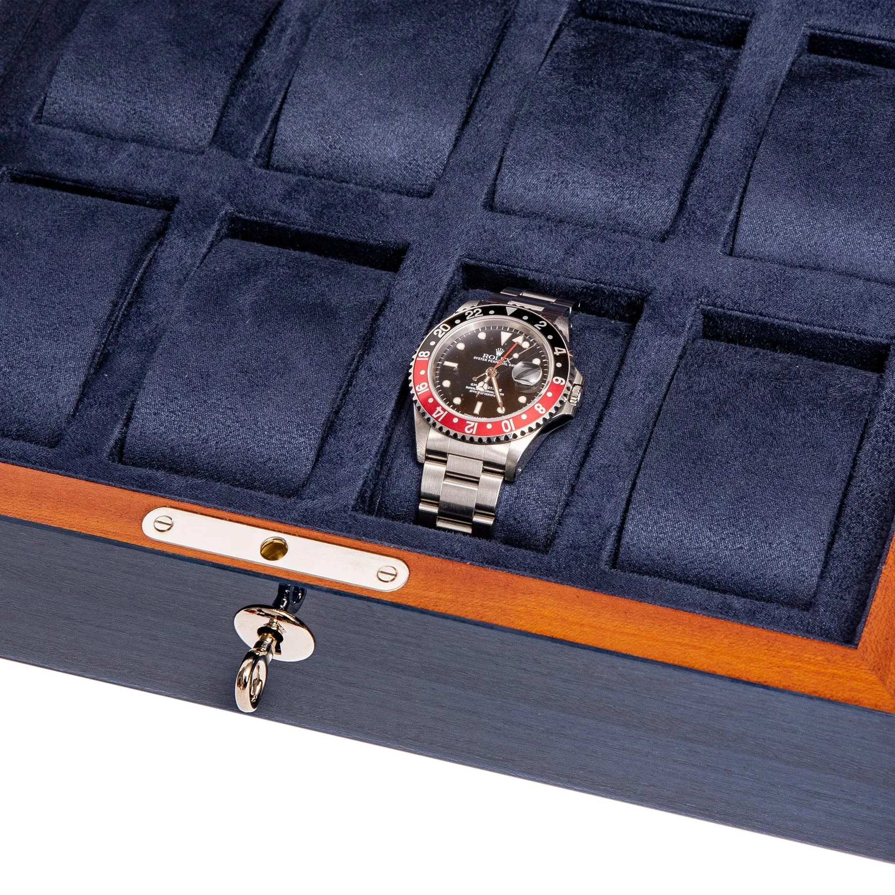 Rapport - Heritage 8 Watch Box in Blue Lacquer | L403